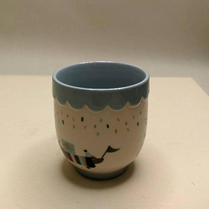 Кружка керамическая Блумингвиль МИНИ (Bloomingville MINI) "Праздник", микс с голубым, 150 мл (уценен